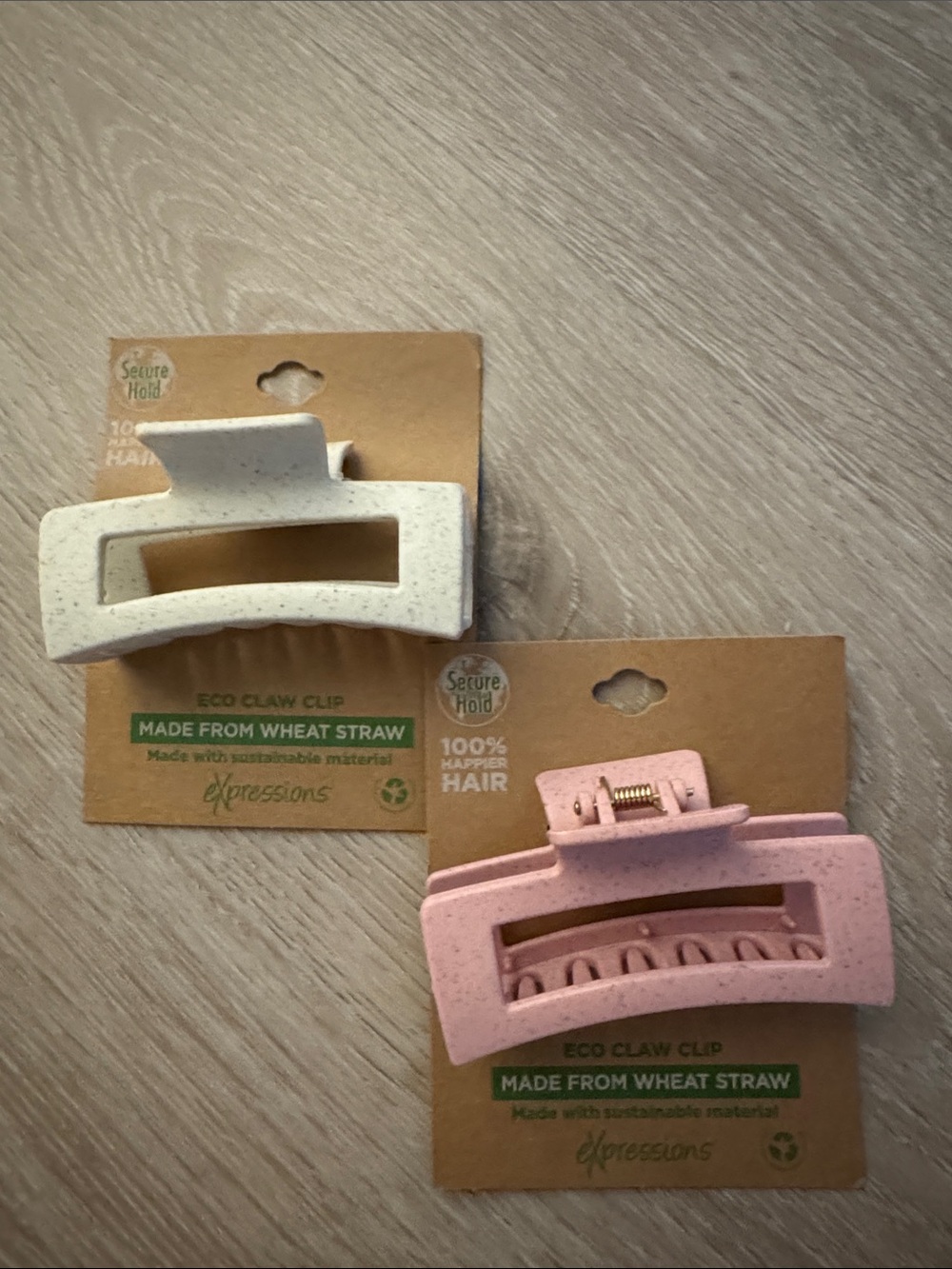 Expressions Speckled Cream Eco Claw Hair Clip Set NEW 🏷️